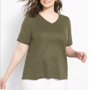 Lane Bryant Classic Perfect Sleeve V-Neck Tee 26/28L